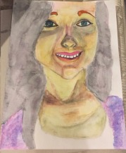 Watercolor portrait of my friend Catie for her birthday